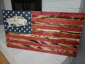 36" American Flag CNC Wooden Flag Nova