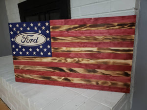 36" American Flag CNC Wooden Flag Ford